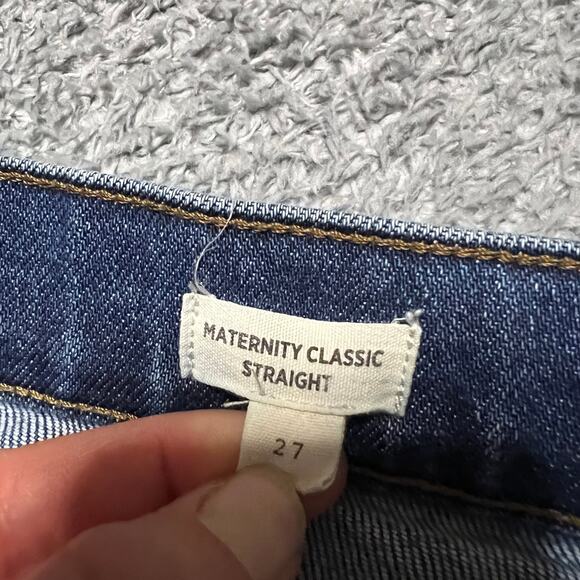 Madewell Maternity Jeans Womens 27 (30x26) Blue Classic Straight Stretch Cropped - Picture 6 of 12